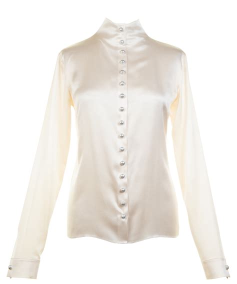 white eyelet cropped chanel blouse|chanel silk blouses.